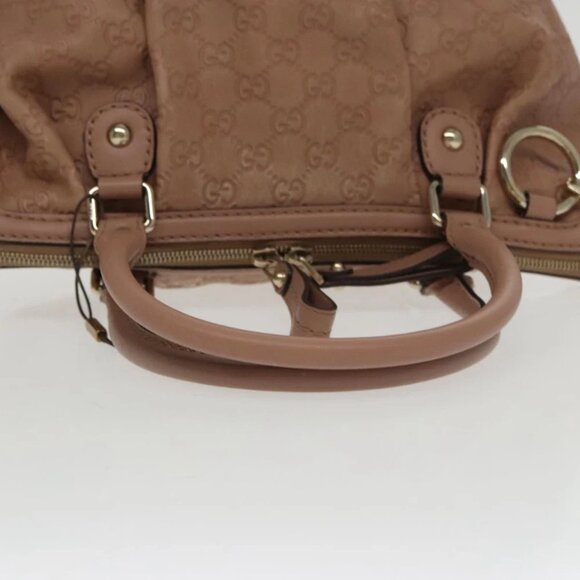 GUCCI GG Canvas Guccissima Hand Bag Leather Pink - Picture 8 of 15